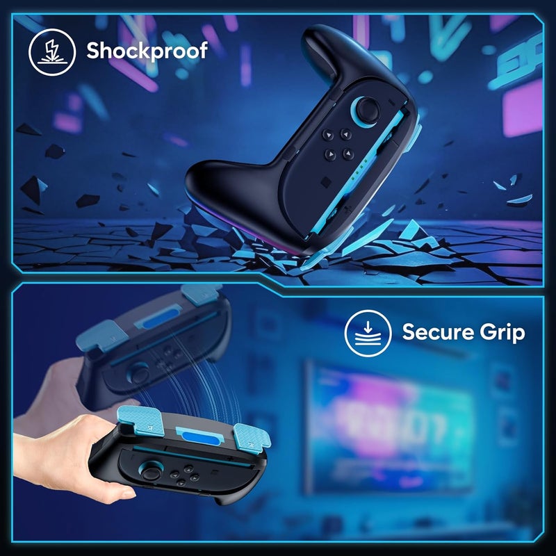 Procase 2 Pack Joy-Con Grips for Nintendo Switch 2 2025 Released, Wear-Resistant Comfort Controller Hand Grip Handles Holder for Joycon -Blueorange - Image 4